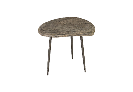 Picture of SKIPPING STONE SIDE TABLE GREY STONE, FORGED LEGS