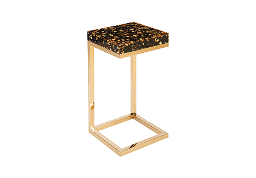 Picture of CAPTURED END TABLE GOLD FLAKE, PLATED BRASS BASE