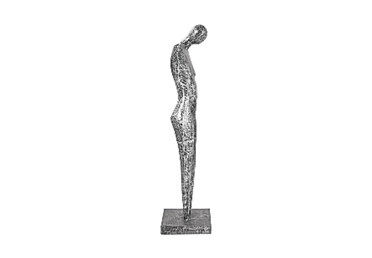 Picture of ABSTRACT MALE SCULPTURE ON STAND BLACK/SILVER, ALUMINUM