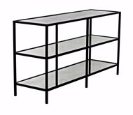 Picture of 3 TIER CONSOLE WITH ANTIQUE GLASS, BLACK STEEL FINISH