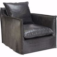 Picture of LS1297-01SW LEATHER SLIPCOVERED SWIVEL CHAIR