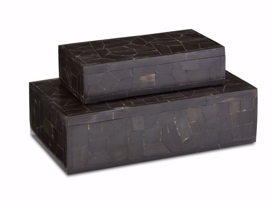 Picture of BLACK BONE MOSAIC BOX SET OF 2