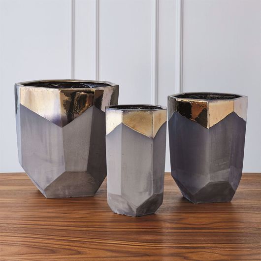 Picture of FACETED BANDED BRONZE CONTAINER