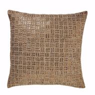 Picture of BEADED BASKETWEAVE PILLOW-ANTIQUE GOLD