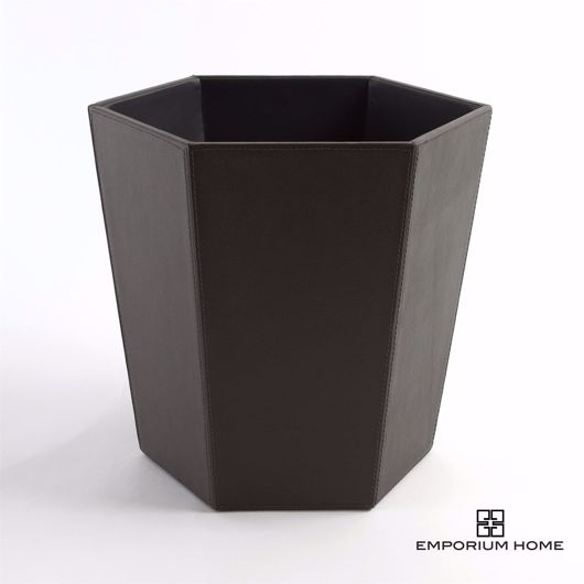 Picture of TIFFANY WASTEBASKET-GRAPHITE LEATHER