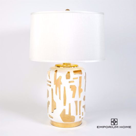 Picture of ABSTRACT LAMP-WHITE/GOLD