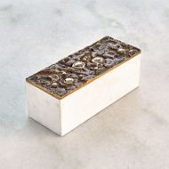 Picture of CRATER TOP BOX-BRONZE-WHITE MARBLE-RECTANGULAR