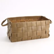 Picture of SOFT WOVEN LEATHER BASKETS-PUTTY