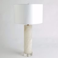 Picture of ALABASTER CYLINDER TABLE LAMP-BRASS
