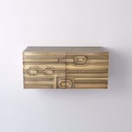 Picture of ABSTRACT BLOCK CABINET-RIGHT-BRASS