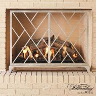 Picture of CHINOISE FRET FIREPLACE SCREEN-NICKEL
