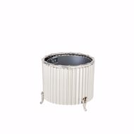 Picture of CORRUGATED BAMBOO CACHEPOT-NICKEL