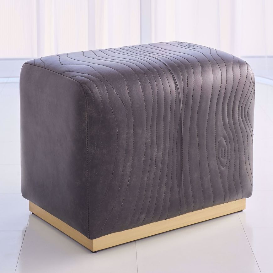 Picture of FOREST OTTOMAN-CHARCOAL LEATHER