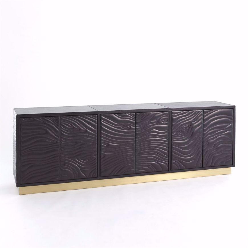 Picture of FOREST LONG CABINET-CHARCOAL LEATHER