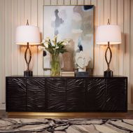 Picture of FOREST LONG CABINET-CHARCOAL LEATHER