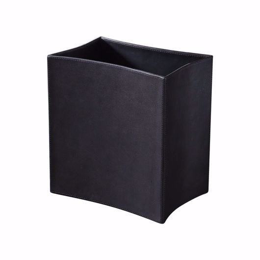 Picture of FOLDED LEATHER WASTE BASKET-BLACK