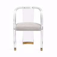 Picture of WILLA DINING CHAIR - DOVE/ BRASS