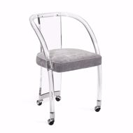 Picture of WILLA DESK CHAIR - OCEAN GREY/ SILVER